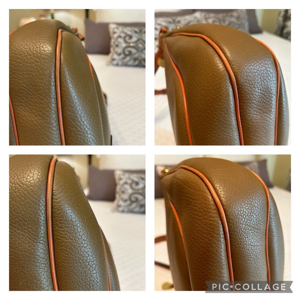 Vintage Dooney & Bourke Large Crescent Sac Hobo R83 in the color Old Gold - Picture 6 of 15